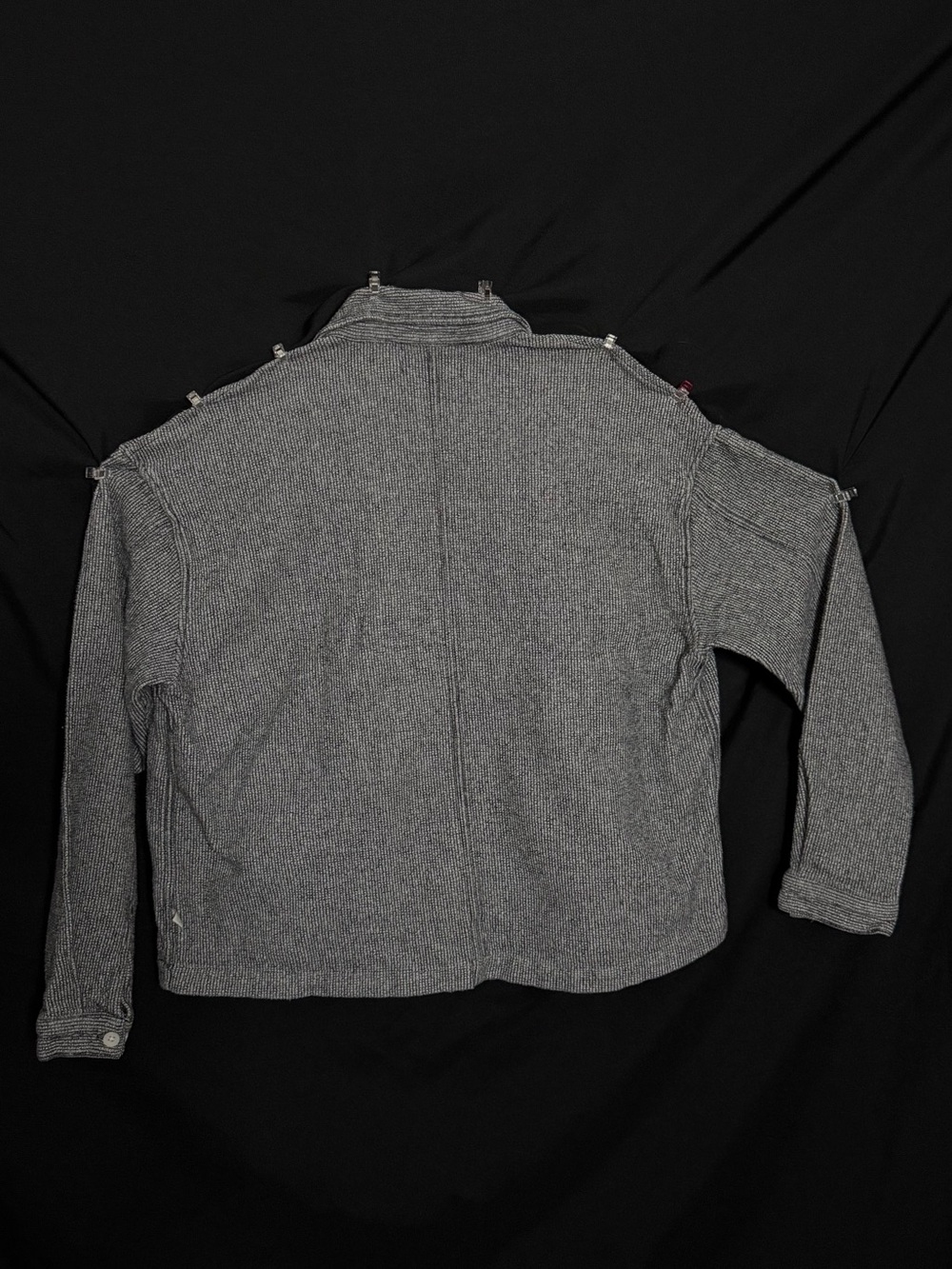 Gray Button-Front Cotton Jacket - Picture 5 of 5